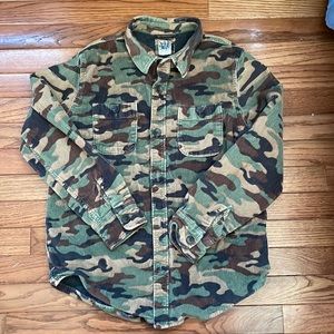 Camo corduroy button down